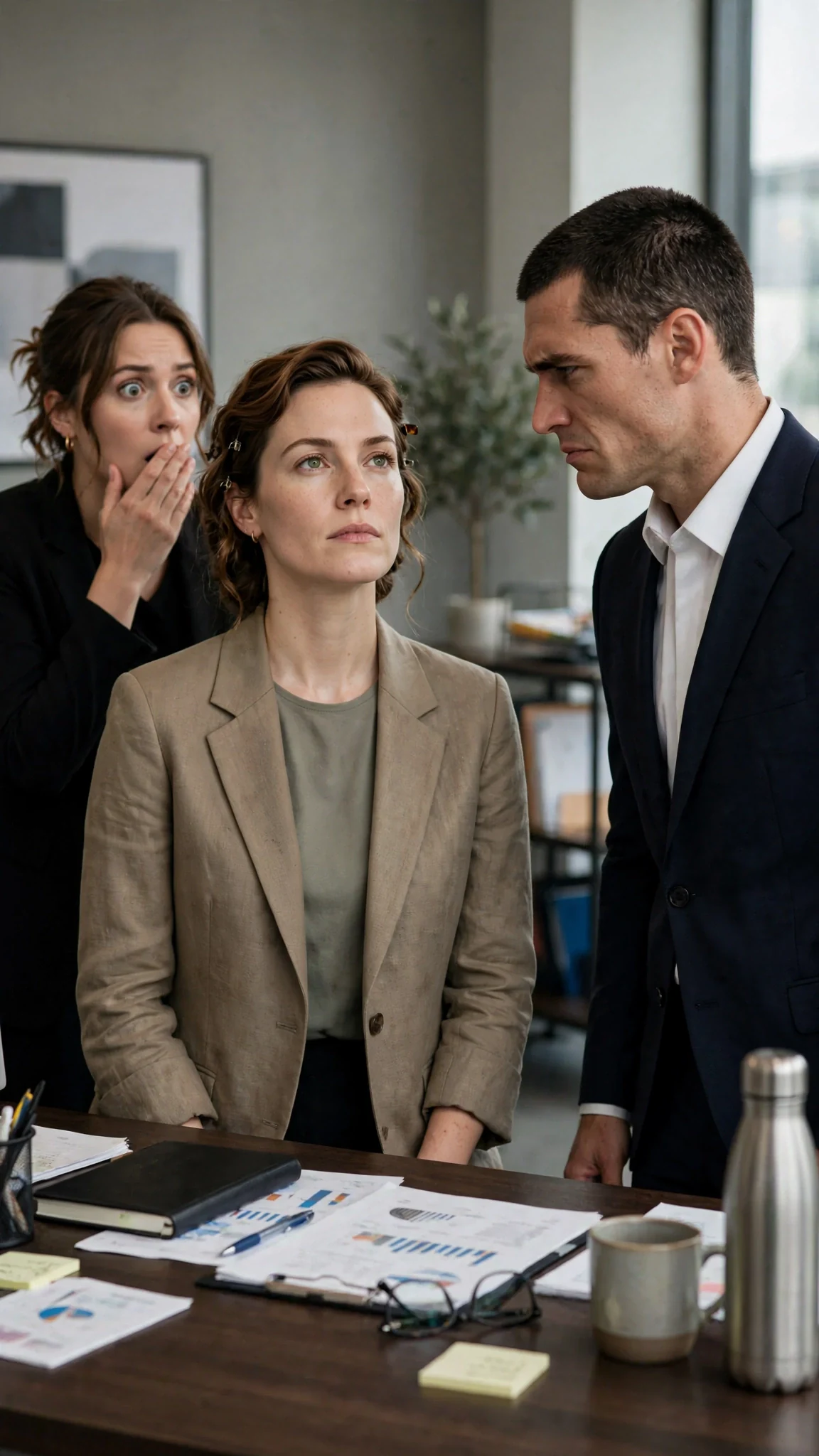 Calla speaks crudely as an assistant gasps behind her.