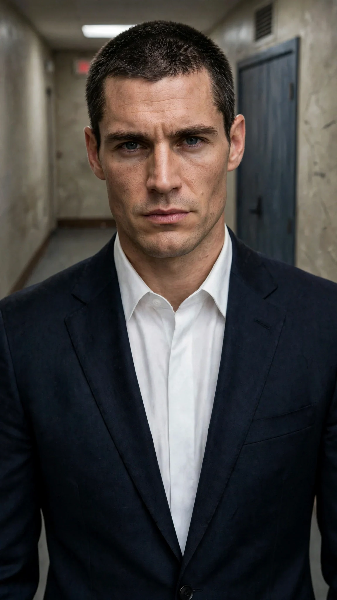 Roman stands alone outside the studio door, jaw tight with a silent vow.