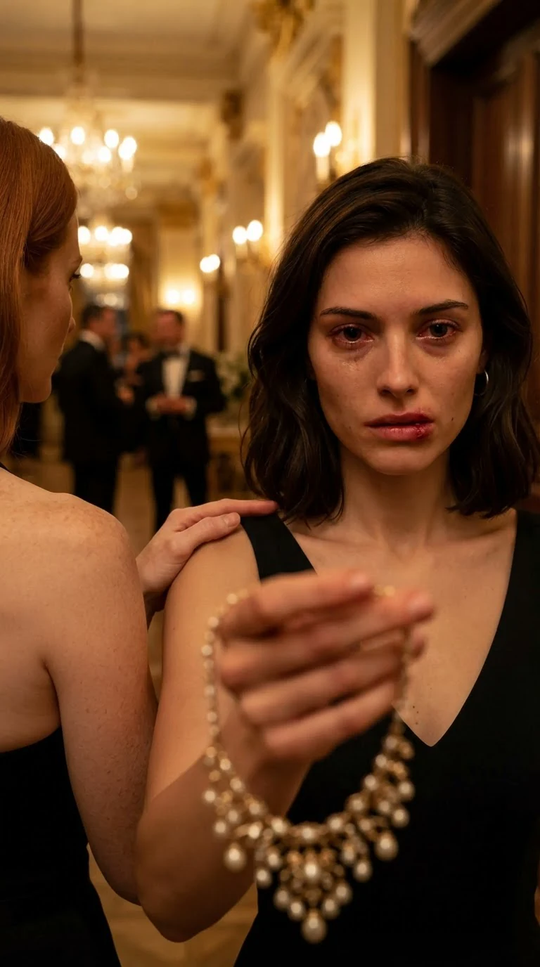 Wren stares at the necklace while Nia's hand presses her back.