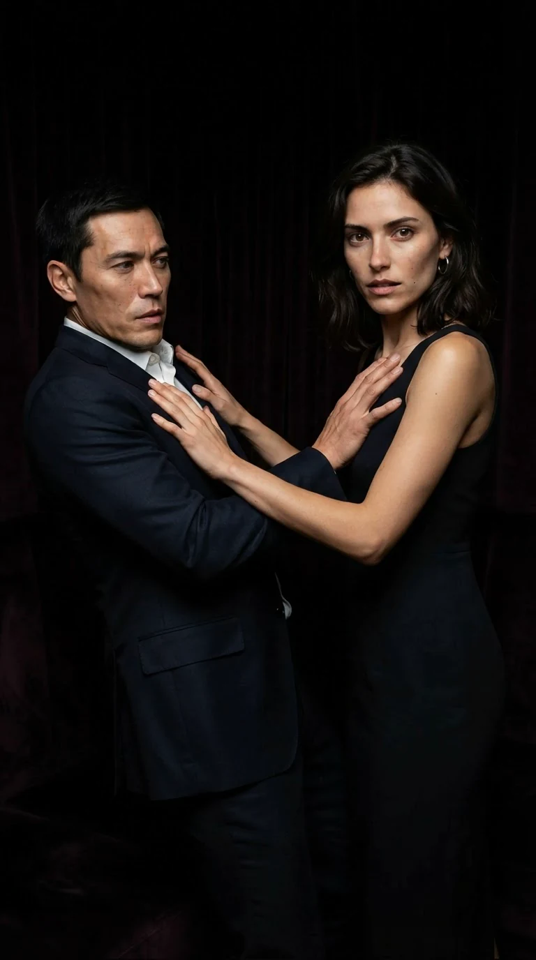 Wren shoves Cade's chest and steps back in the dark.