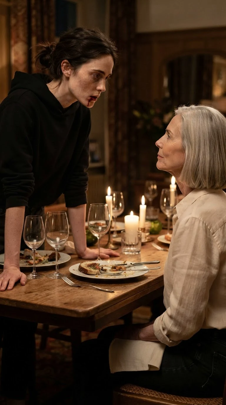 Daphne stares at her mother across the table.
