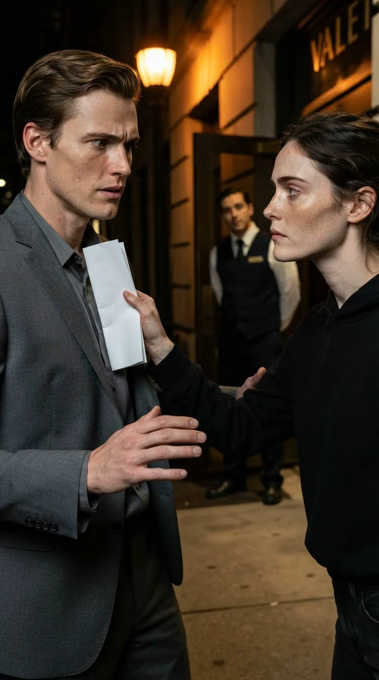 Daphne presses the contract back into Julian's chest.