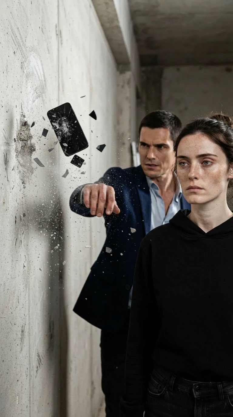 Gil flings his phone at the wall, the screen cracking, Daphne not flinching.