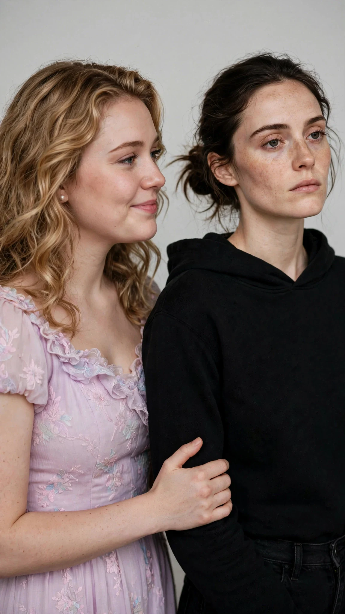 Cleo reaches over and rests her hand on Daphne's arm, blue eyes shining.