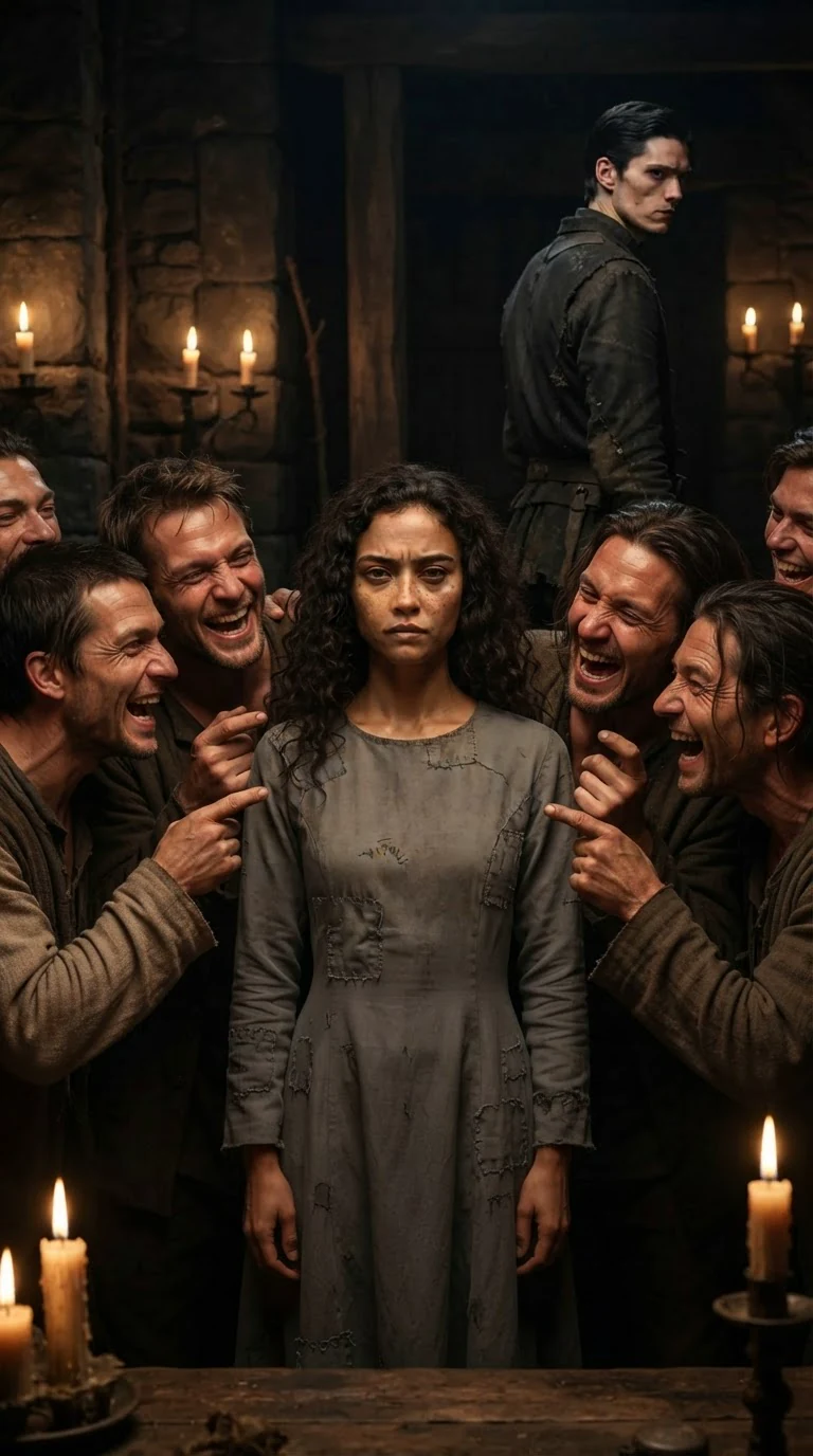 The pack laughs around Riona as Kerrick turns away.