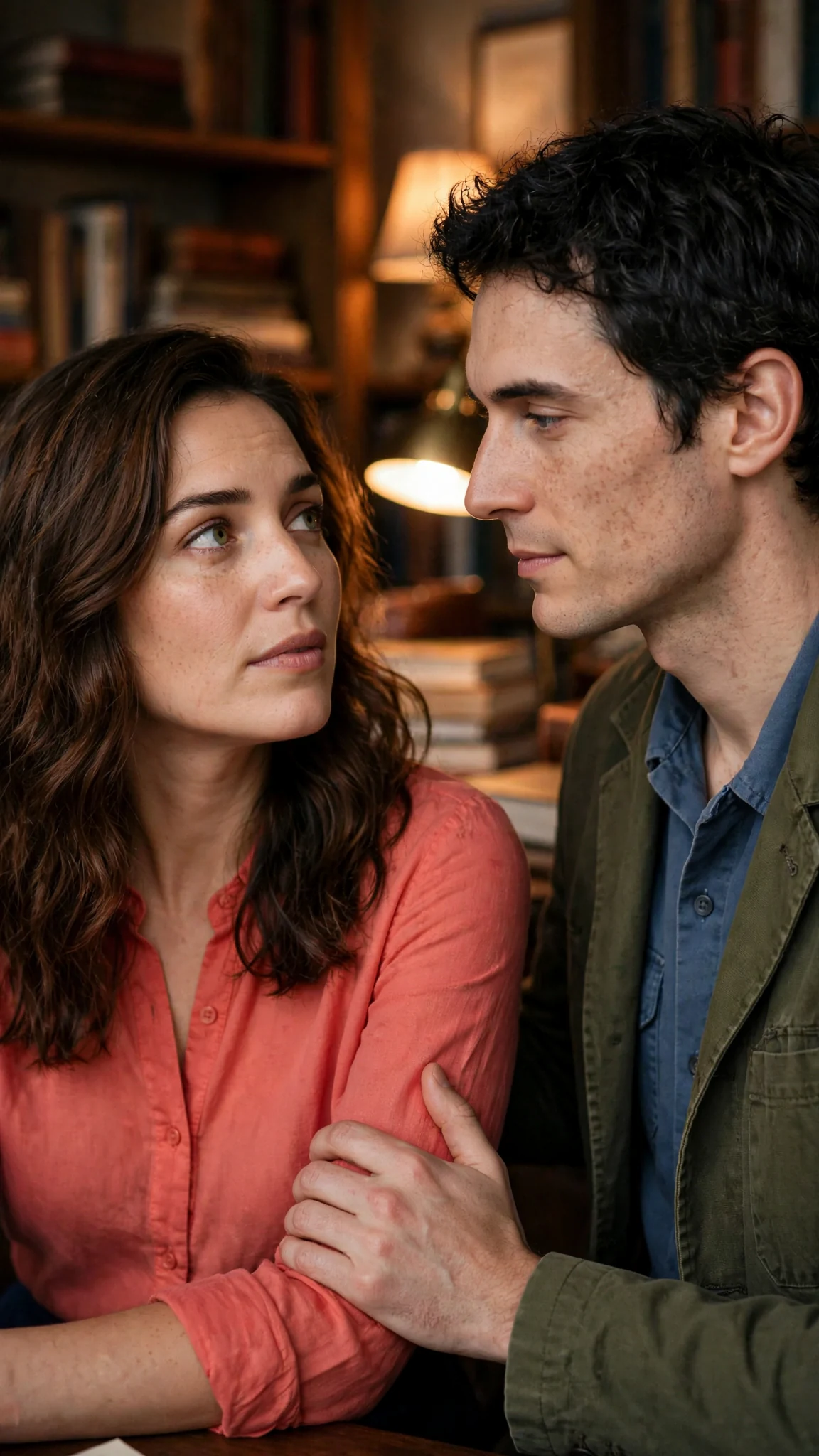 Marielle searches Benedict's calm face and asks him how he stays so calm.