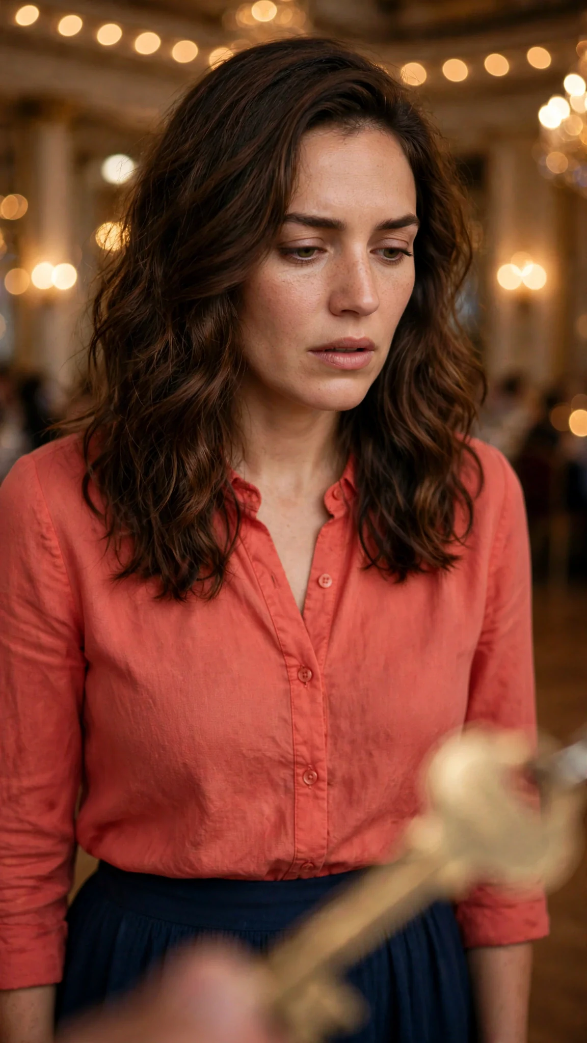 Marielle freezes in place, staring at the key, her face gone white.