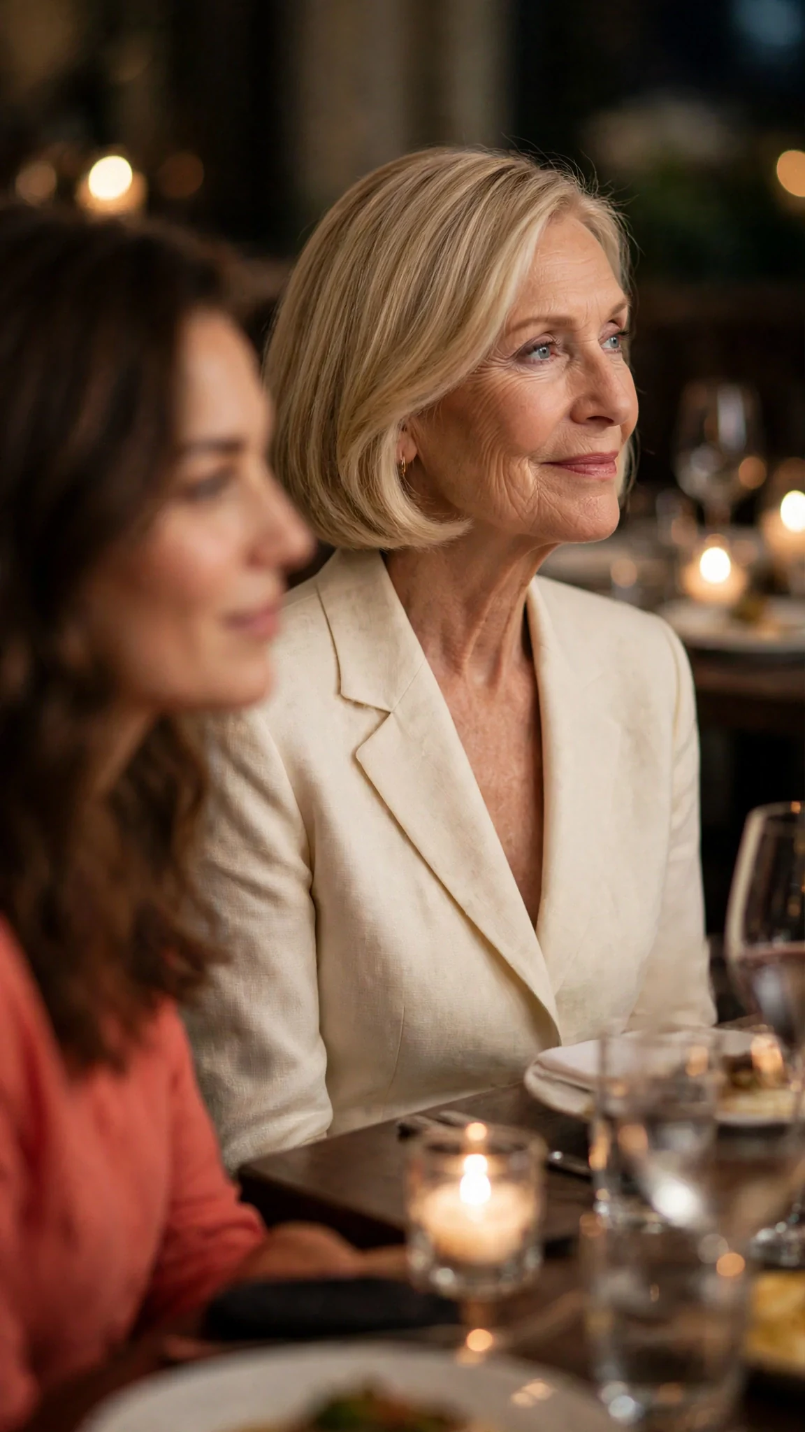 Marielle looks down the head table at her mother, who looks away with a thin smile.