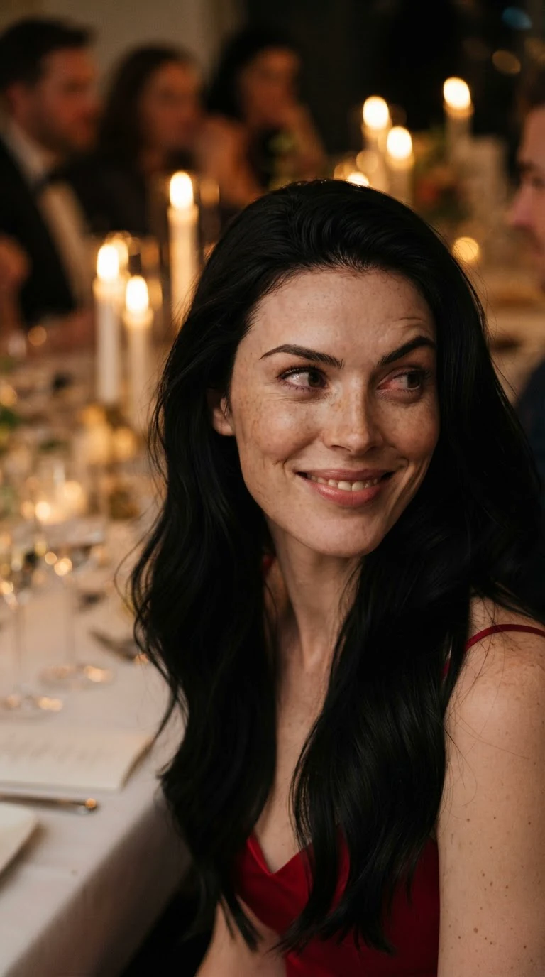 Priscilla's tears stop instantly and she smiles down the table at Marielle.