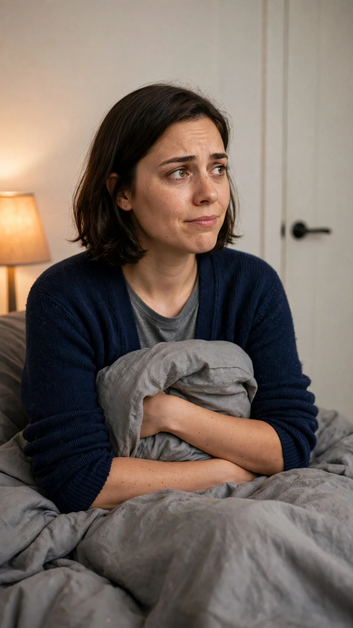 Mabel sits up in the clean back room, blanket to her chest, taking in the toast and the locked door.