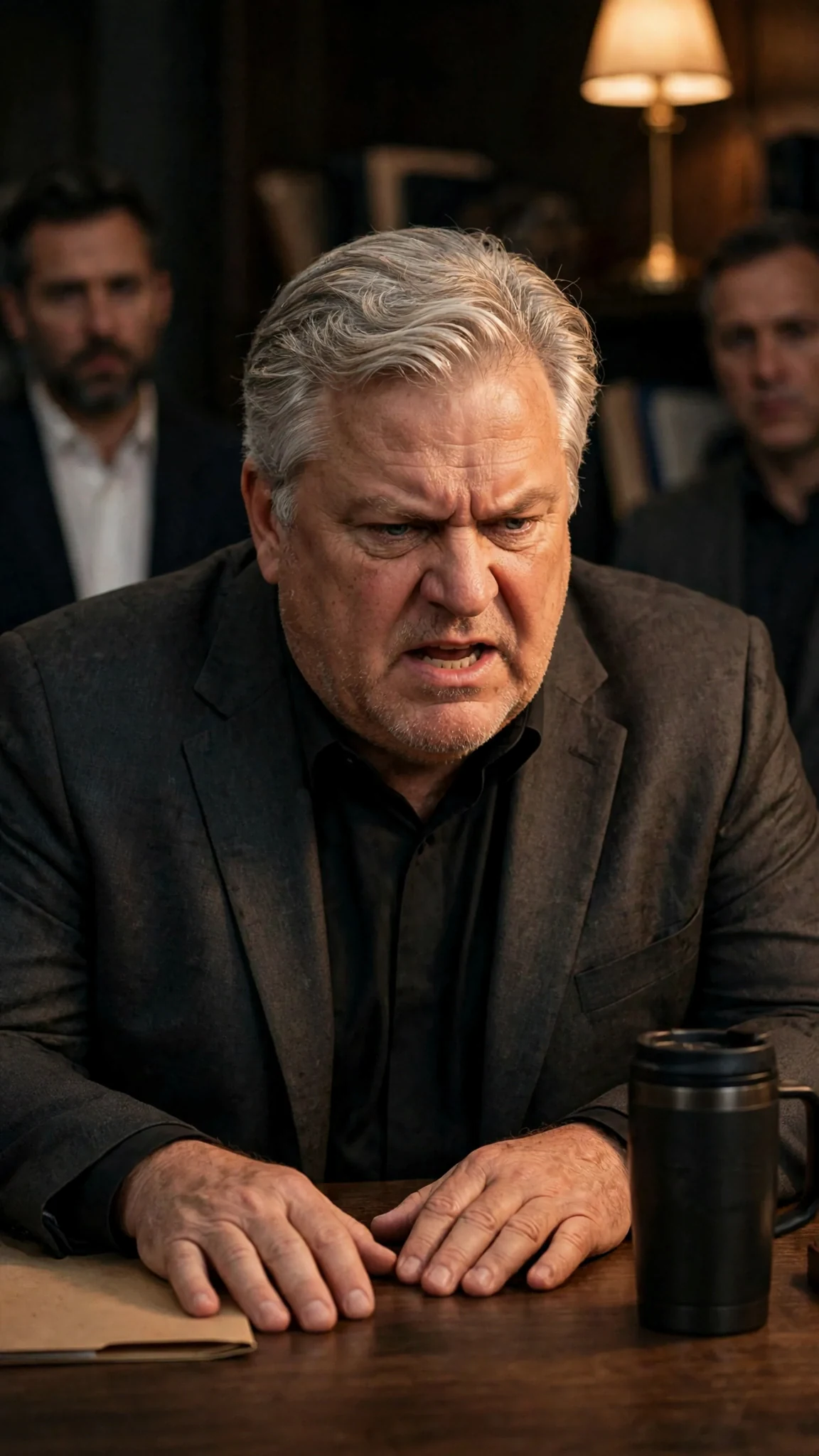 Brant leans forward at the table and says she is a risk.