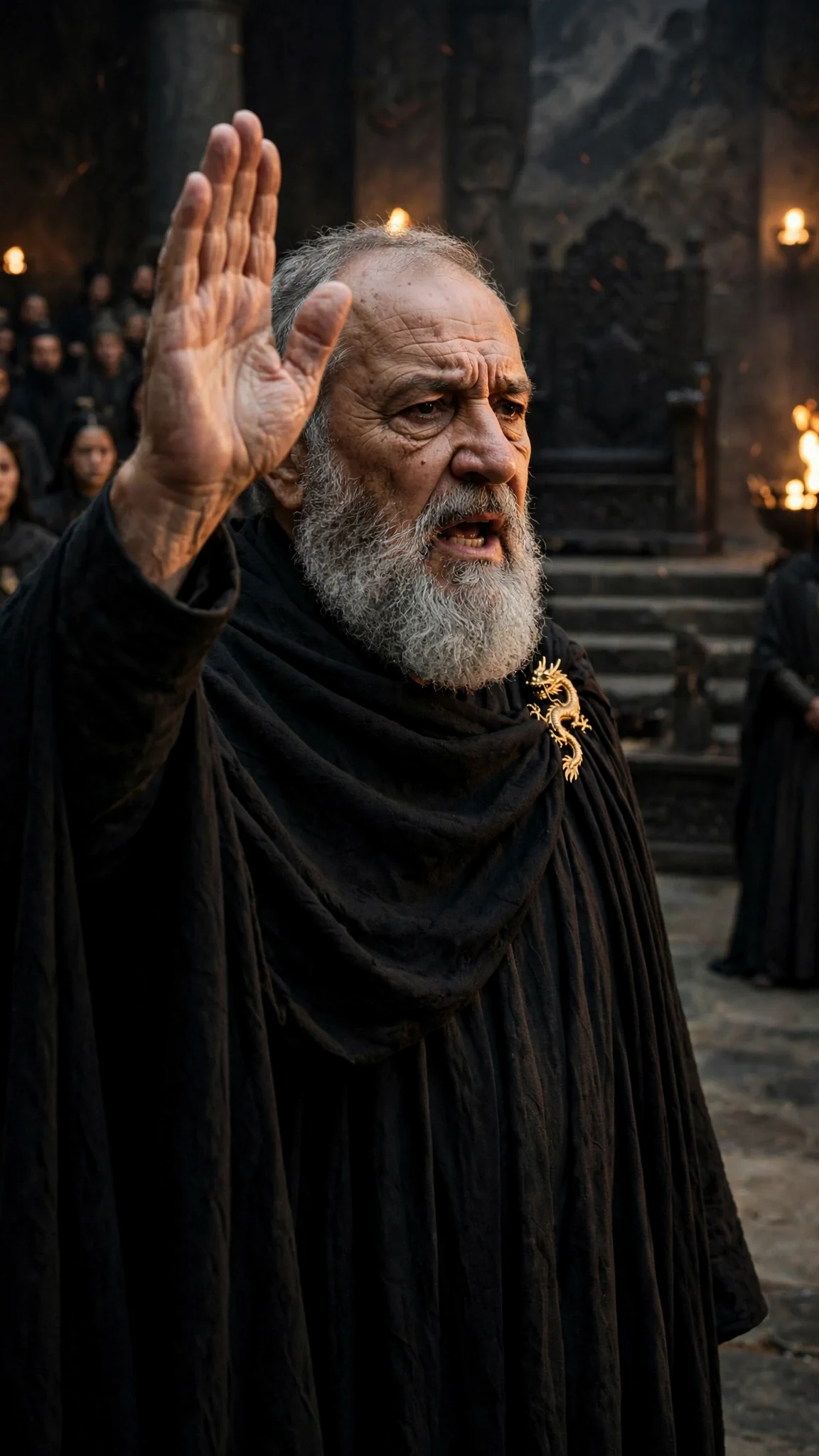 The dragon king announces that Calista wears his son's mark.