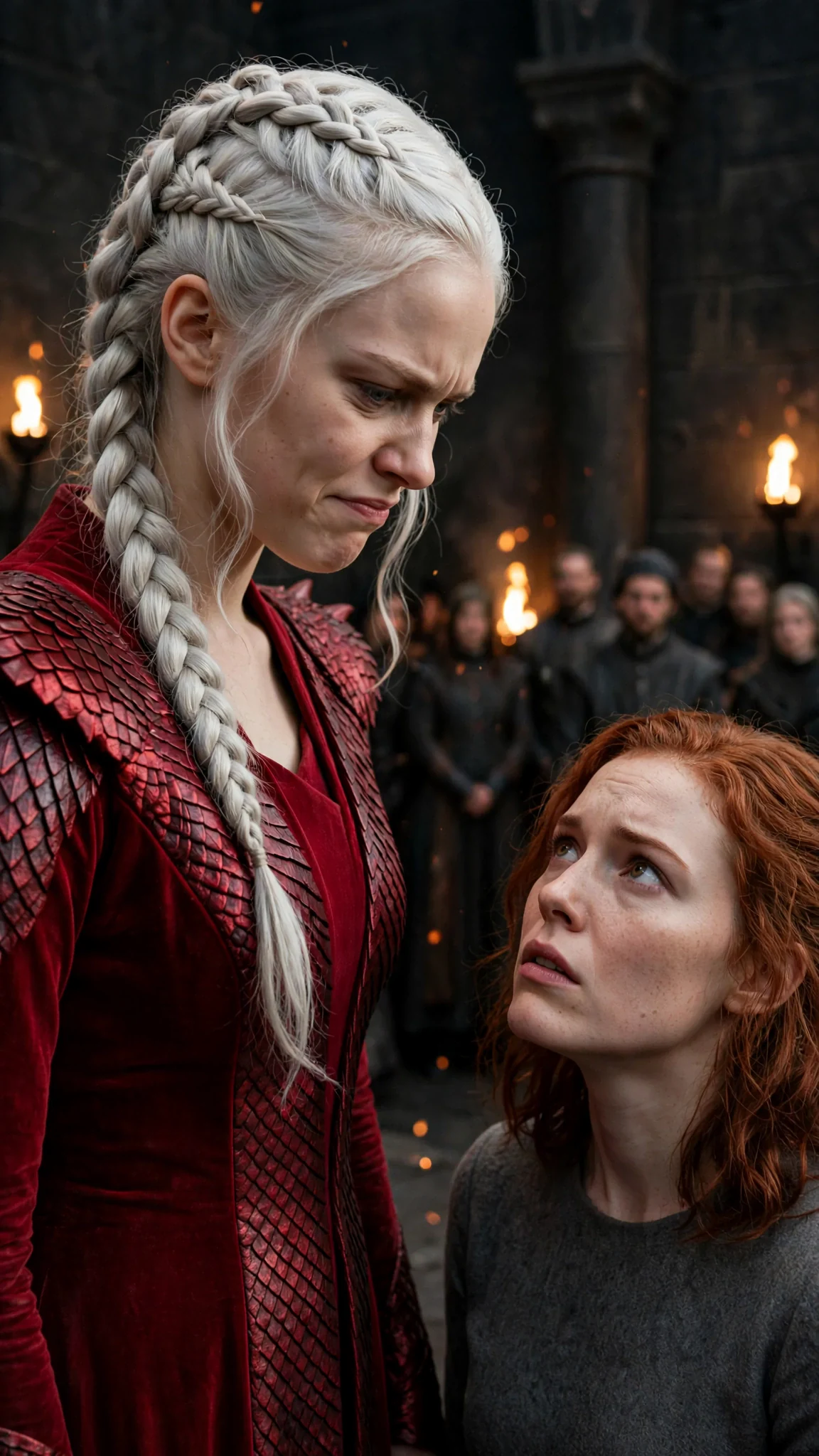 Princess Yrsa sneers at Calista across the throne hall.