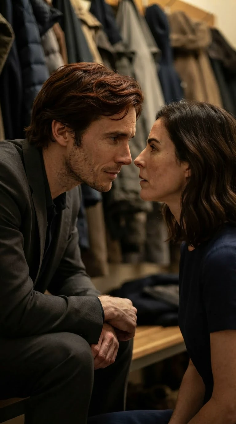 Kellan leans closer, voice low, eyes on Lena's face.
