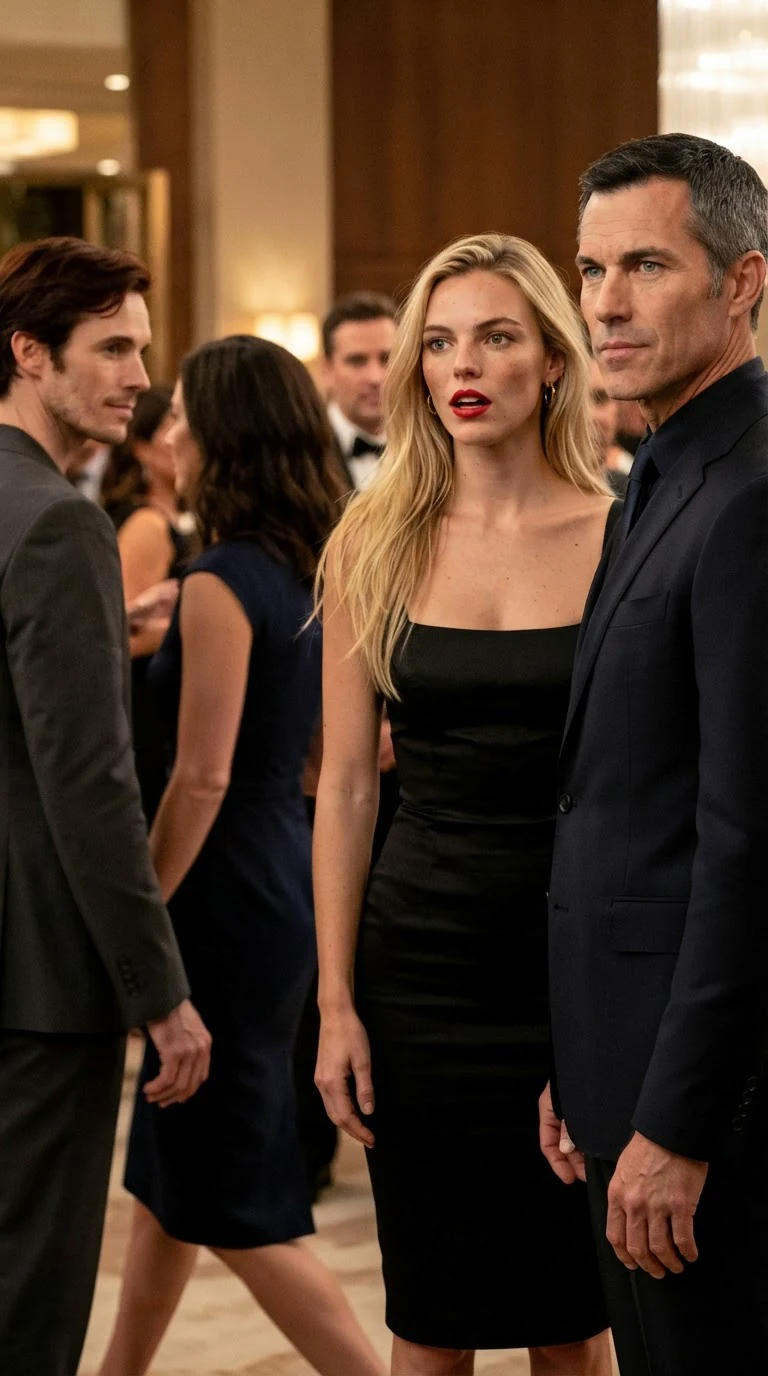 Grant's smile dropping, Sloane watching, Lena walking past without stopping.