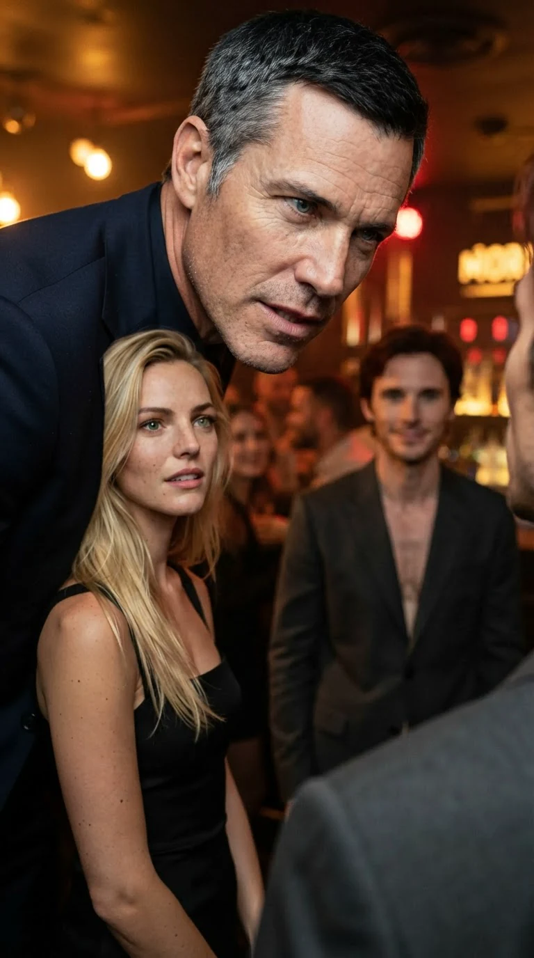 Grant's furious face as Kellan answers him in the club.