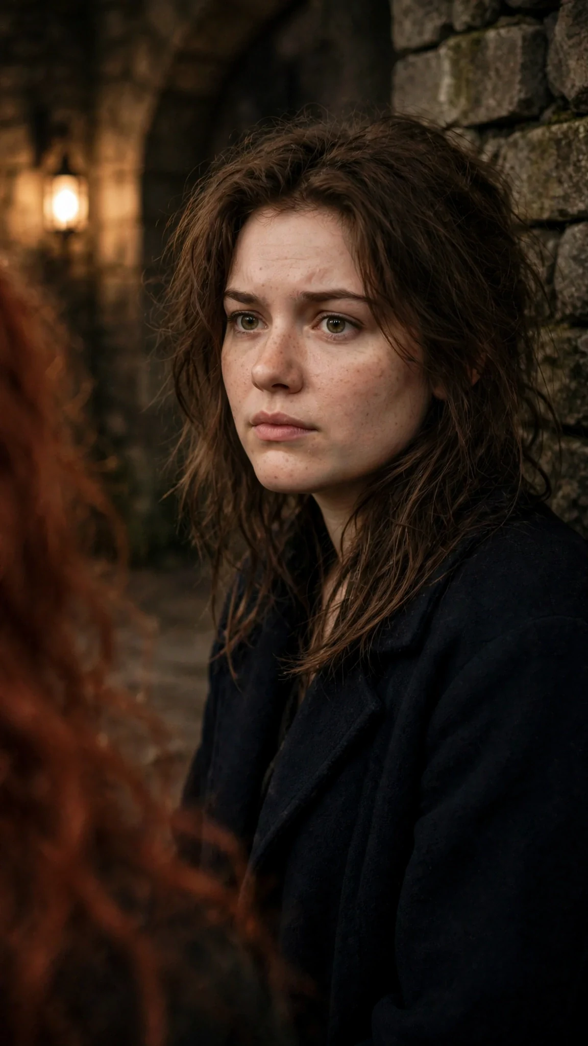 Nell's face goes still as she listens.