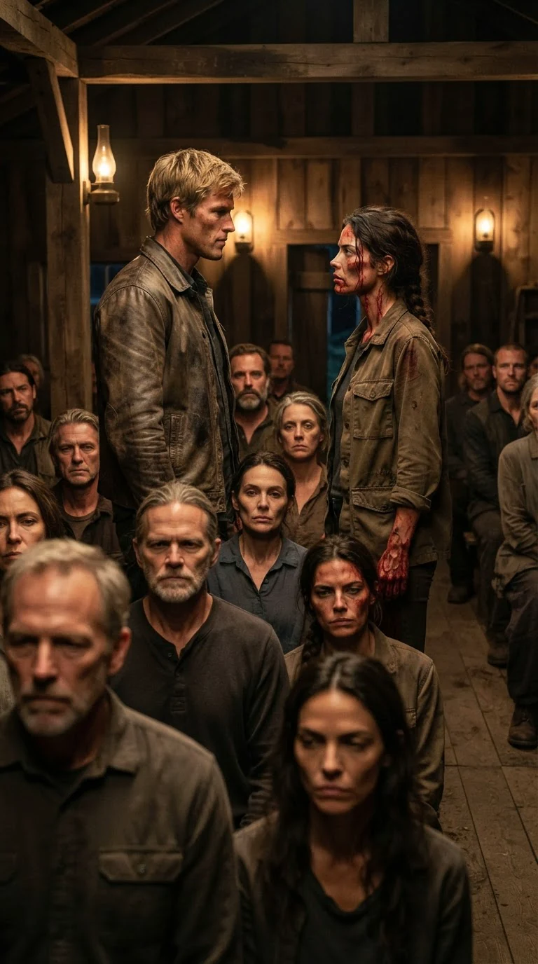 The hall falls silent, rows of faces staring at Dax and Nessa.