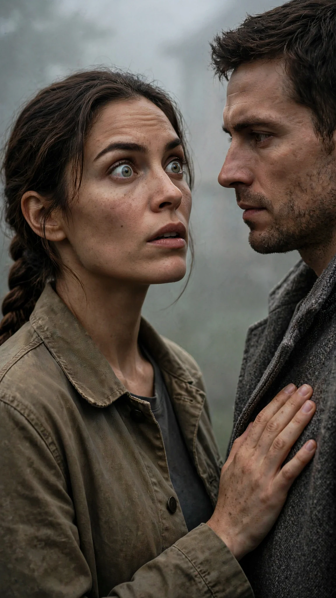 Nessa's hand rests flat on the stranger's chest as warmth spreads through her.