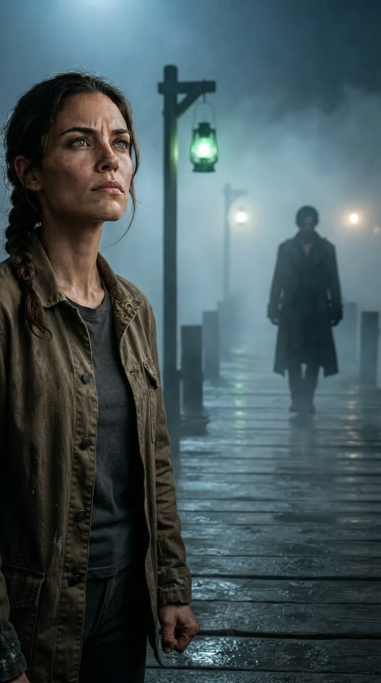 Close on Nessa's hand curling into a fist as the fog swallows the stranger.