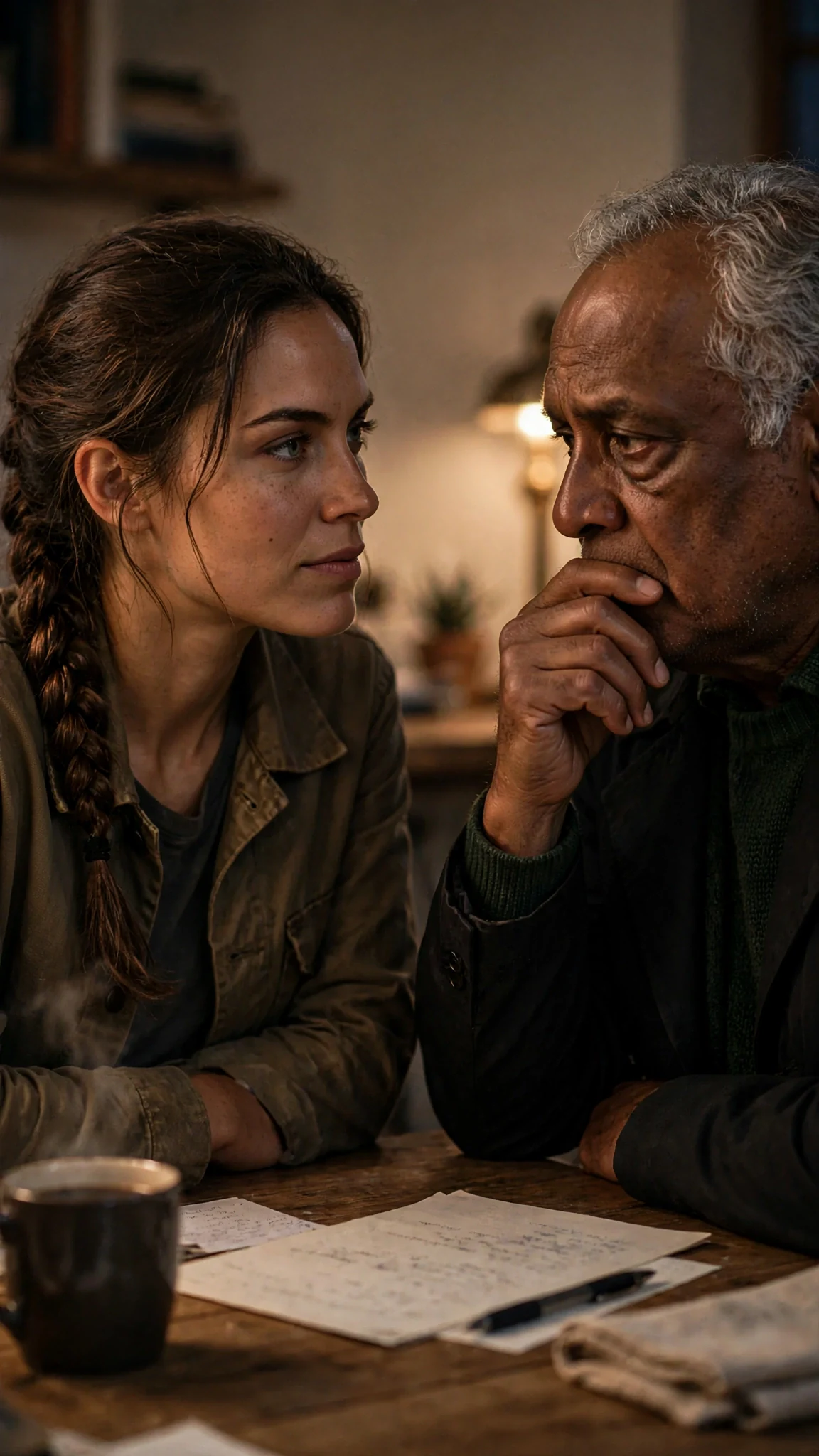 Nessa looks straight at her father and makes her case.