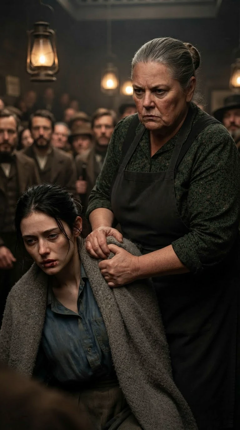 Trudie hauls Fenna up by the arm, her shawl slipping off her shoulder.