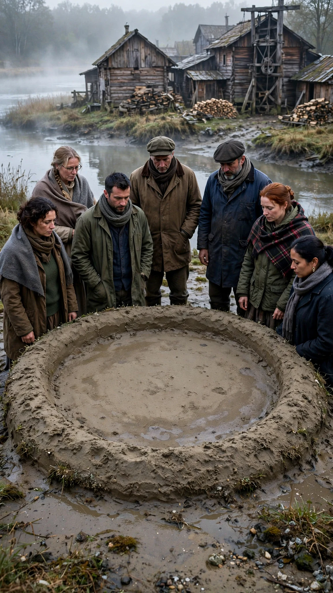 The pack circle, a ring of packed sand beside the river, crowded with watching wolves.