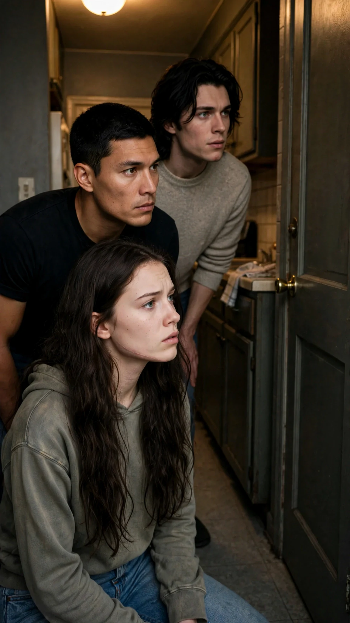 Sienna looks at the closed kitchen door with a tight chest.