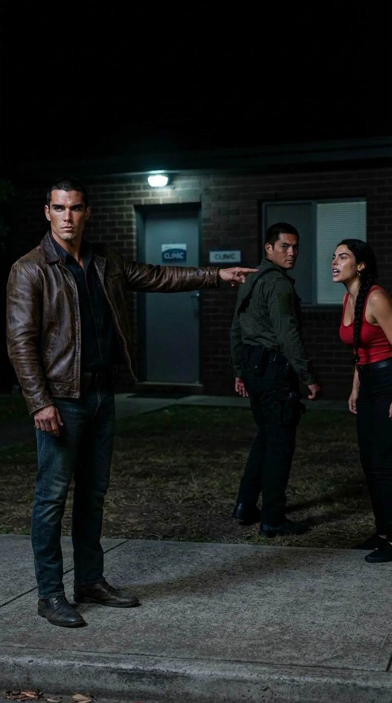 He points at the door and the two pack members back out into the dark.