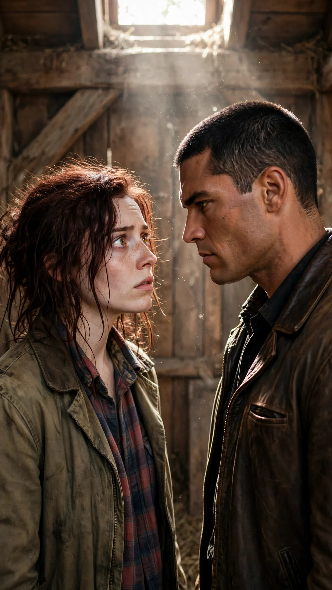 The pale woman's eyes widen, her face very close to the Alpha's in the loft doorway.