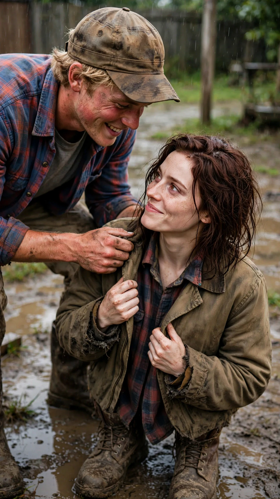 Cobb grins down at Garnet in the borrowed jacket, tugging the collar straight, and she almost laughs.