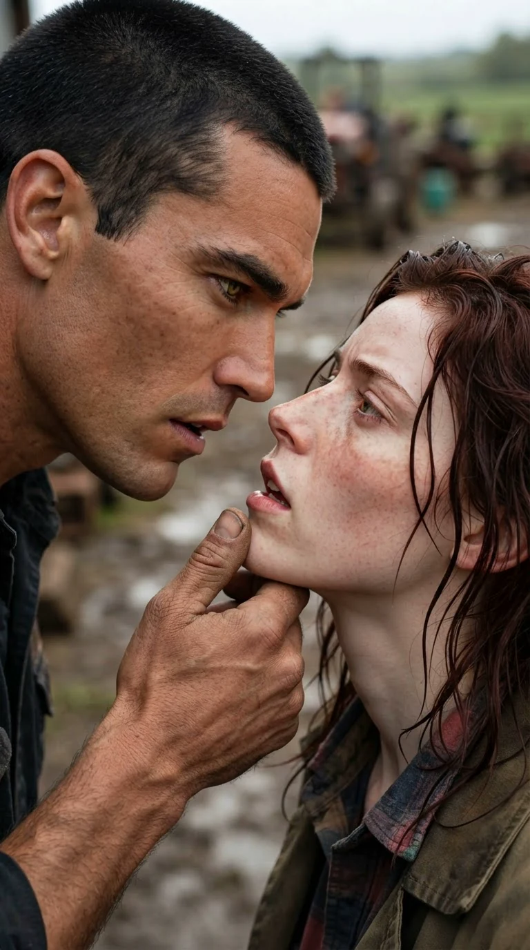 Rhett tilts Garnet's chin up with his thumb, their faces inches apart, his eyes on her mouth.