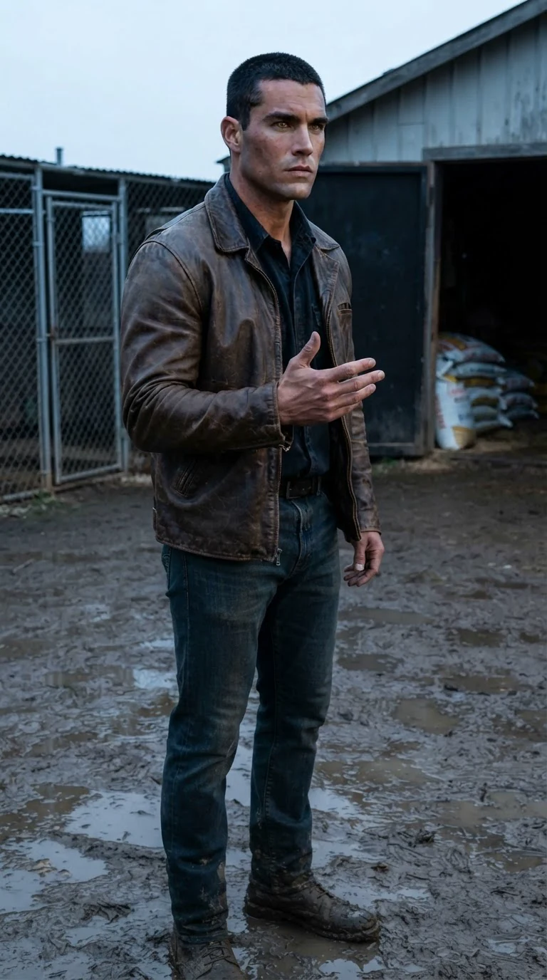 Rhett alone in the yard, one hand still half raised, staring after Garnet.