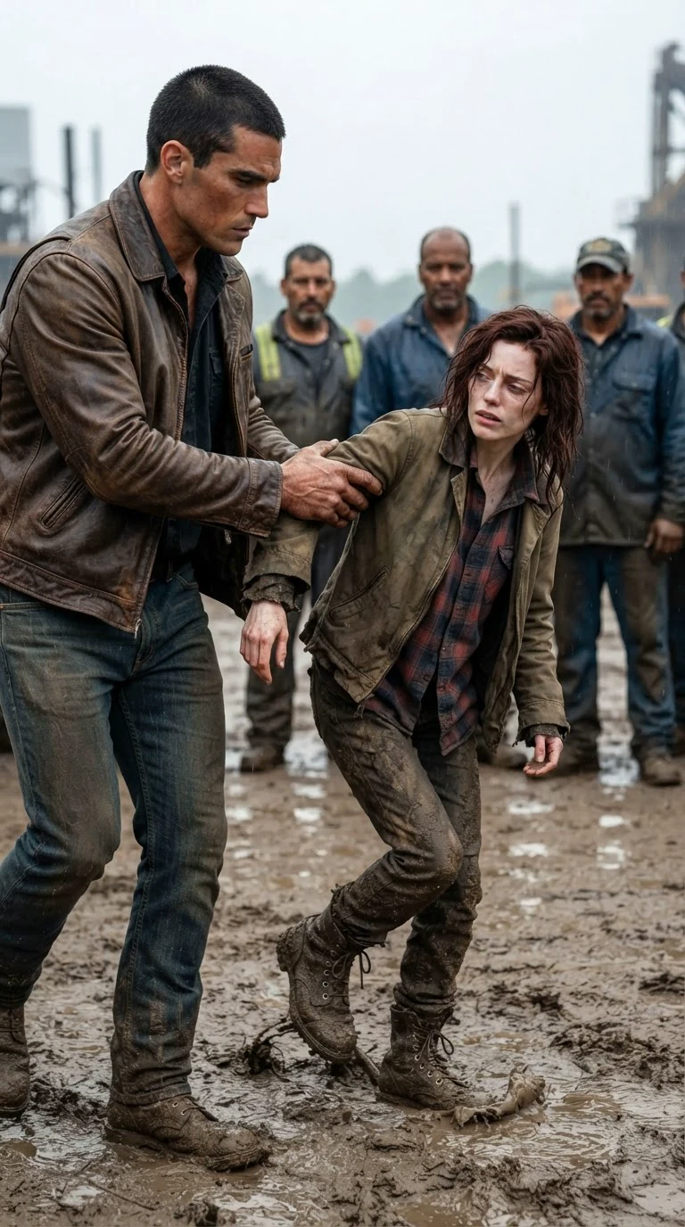 The alpha's big hand closes on the small woman's arm and pulls her out of the watching crowd.