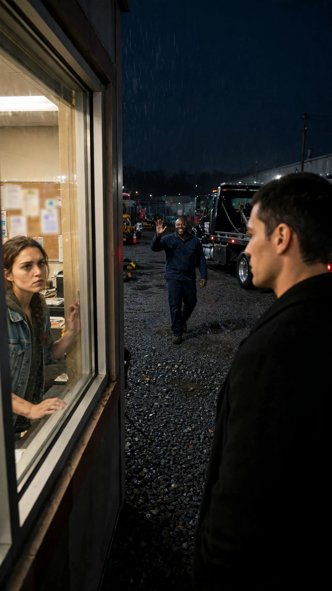 Axton sends Tate away and stands alone at the glass.