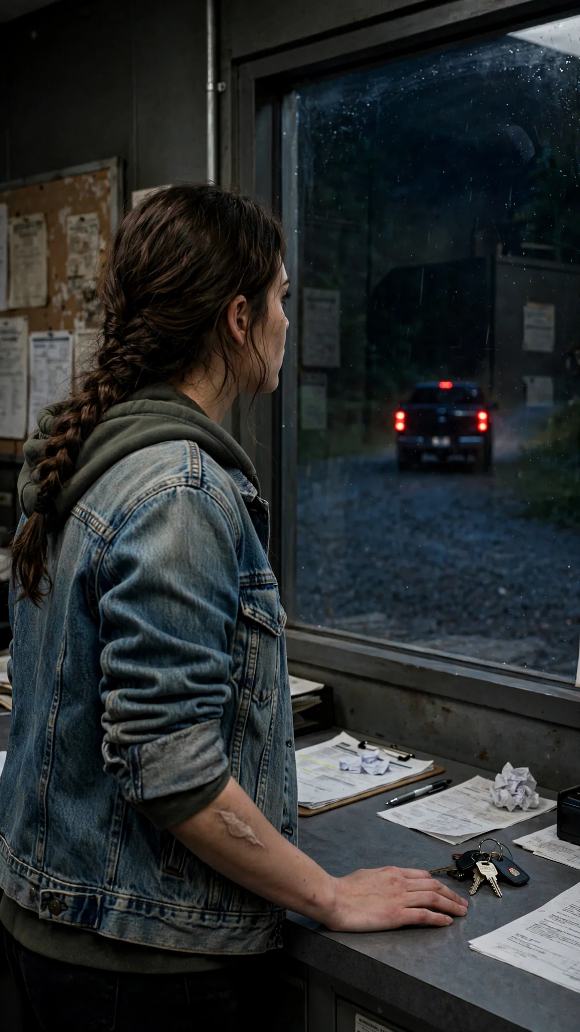 Lainey watches the truck's taillights shrink into the dark.