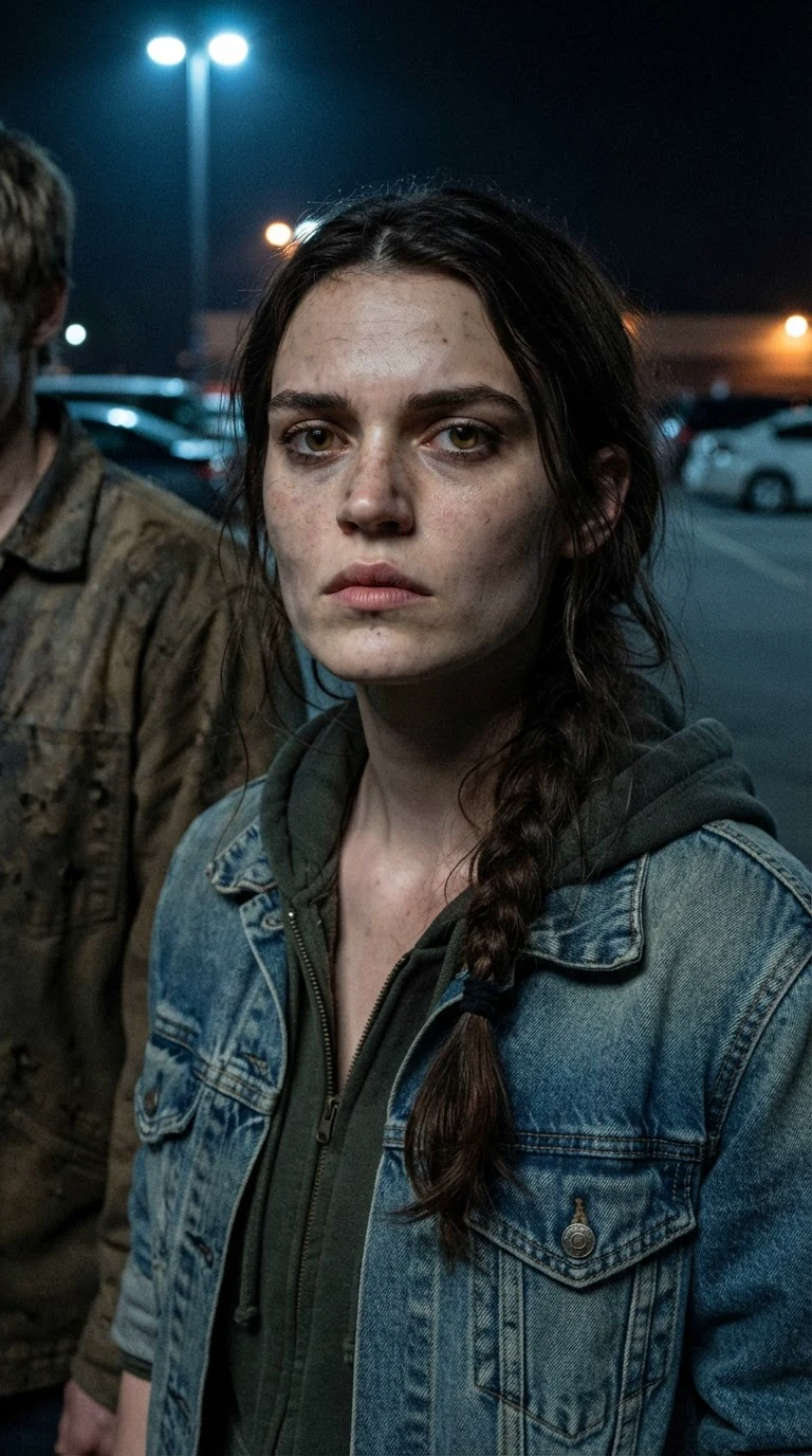 Close on Lainey's face as she tells Vernon to leave, chin up.