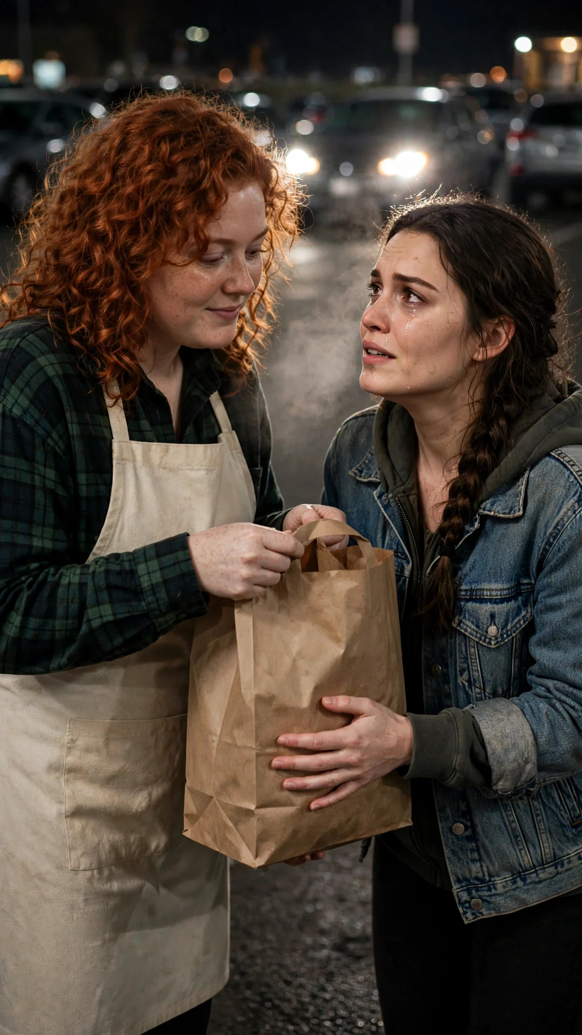 Clover lifts the grocery bag out of Lainey's arms before she can argue.