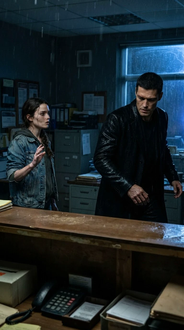 Axton pulls his hand back and steps away, breathing hard, putting the counter between them.
