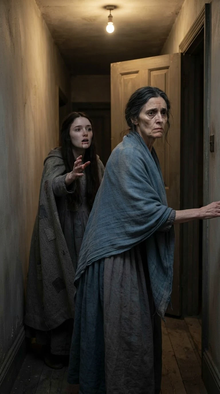 Siv turns her back at the door while Linnea reaches for her.