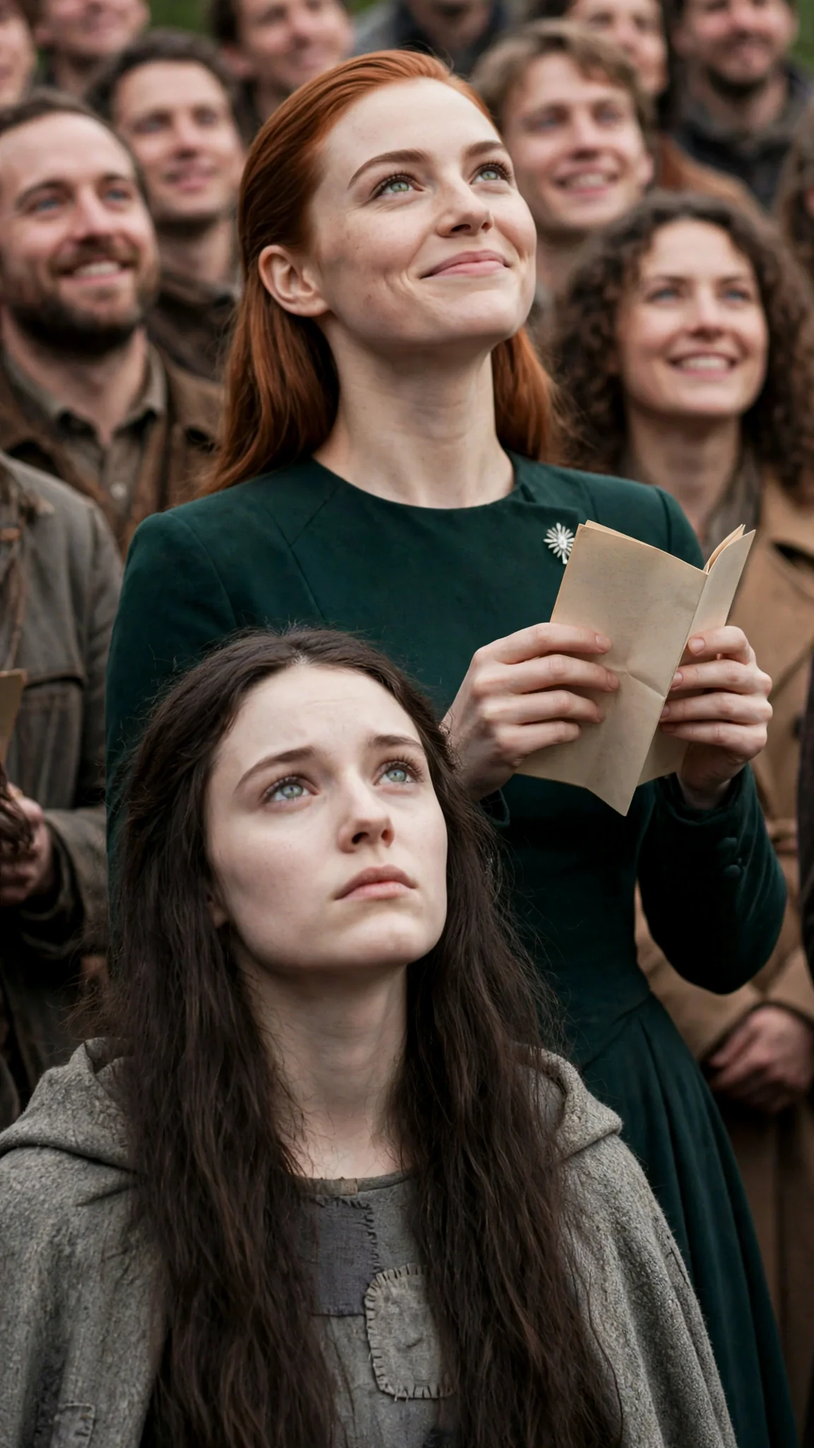 Verity folds the signed paper and smiles at the pack.