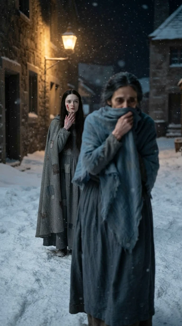 Siv walks away, shawl over her mouth, leaving Linnea bleeding.