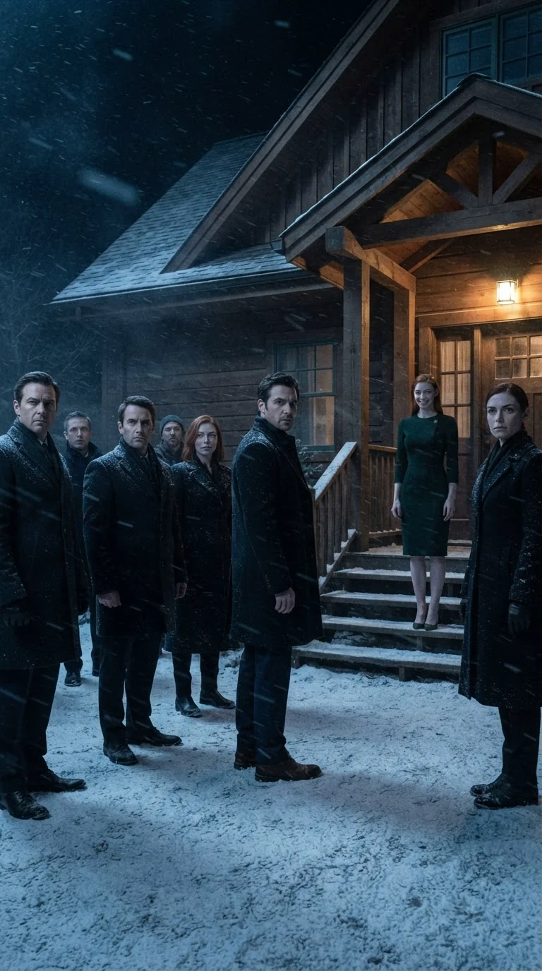 The snowy yard goes silent, the pack staring, the copper-haired woman's smile thinning.