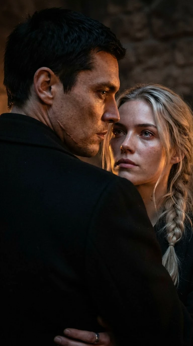 The young woman answers with a cracked voice while the Alpha's face changes.