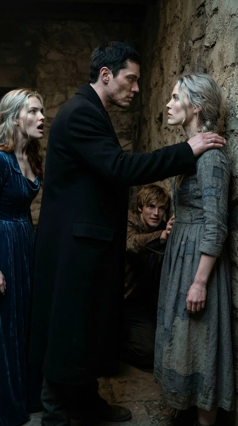 The Alpha points at the young woman and names her, while her sister's face breaks open in fury.