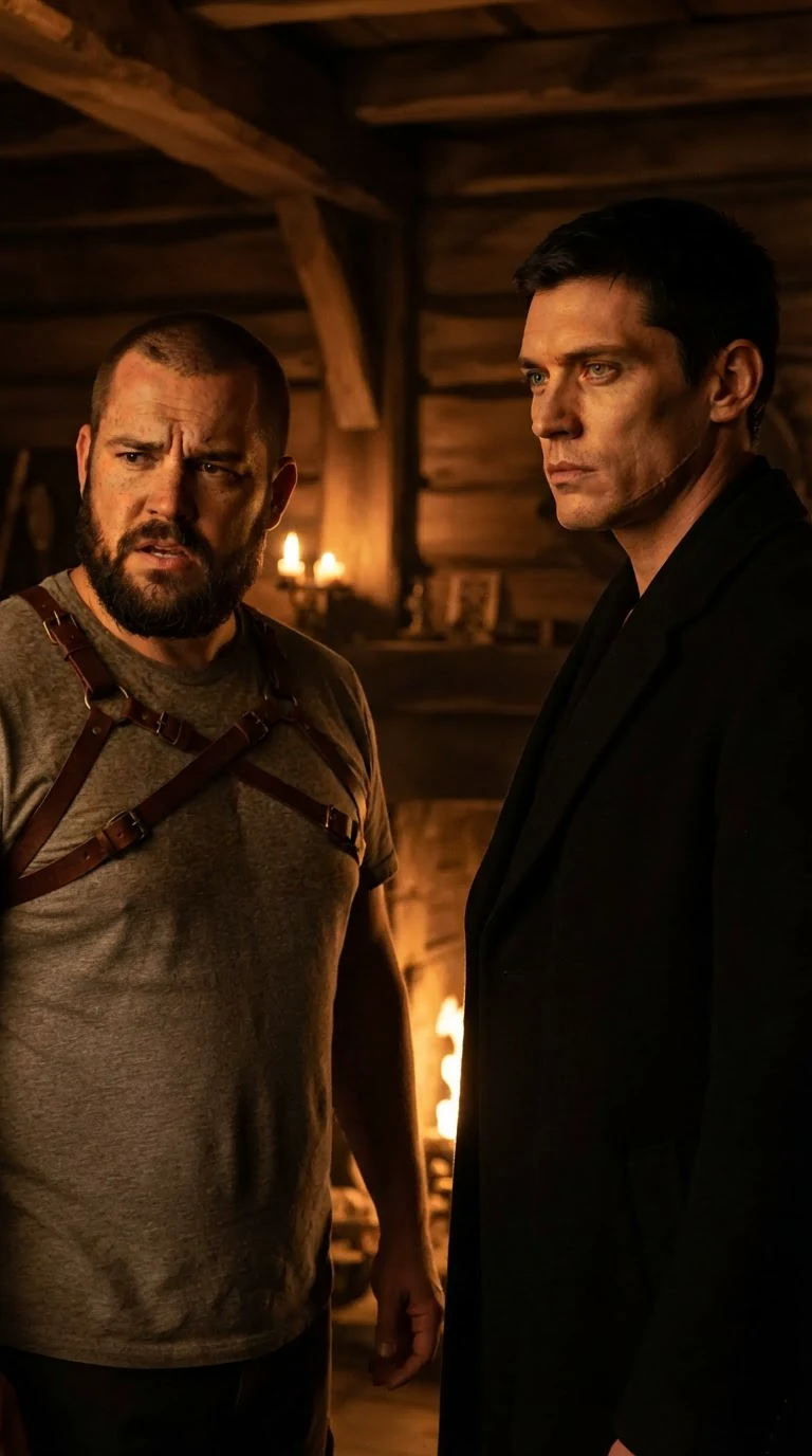 The bearded Beta frowns in protest while the Alpha stares past him, unmoved.