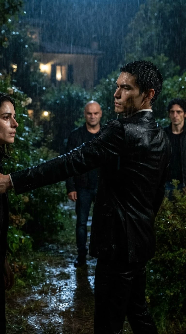 Saverin lets go of Zara's arm and turns toward Ennio.