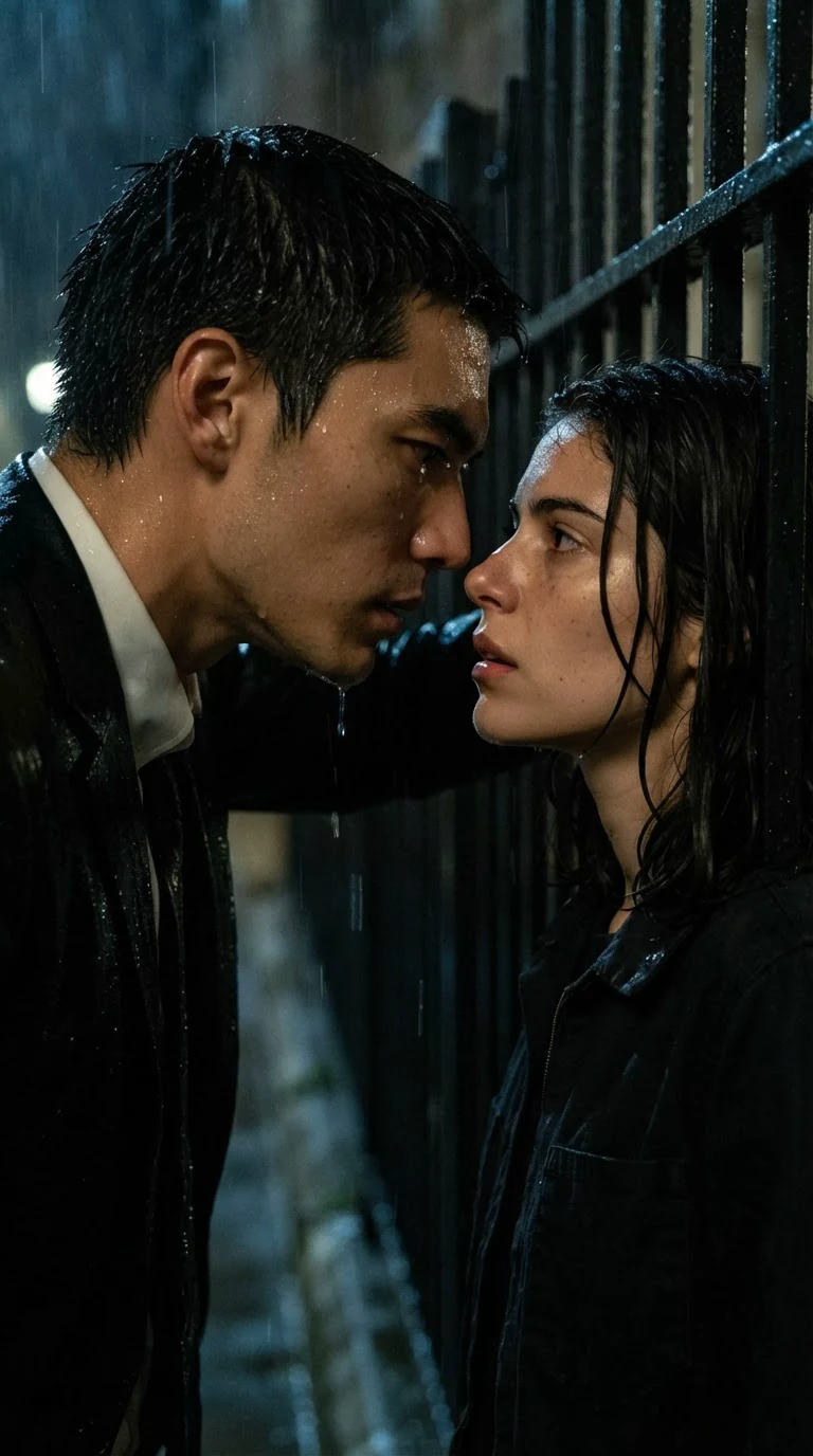 Saverin's face inches from Zara's, watching her mouth.