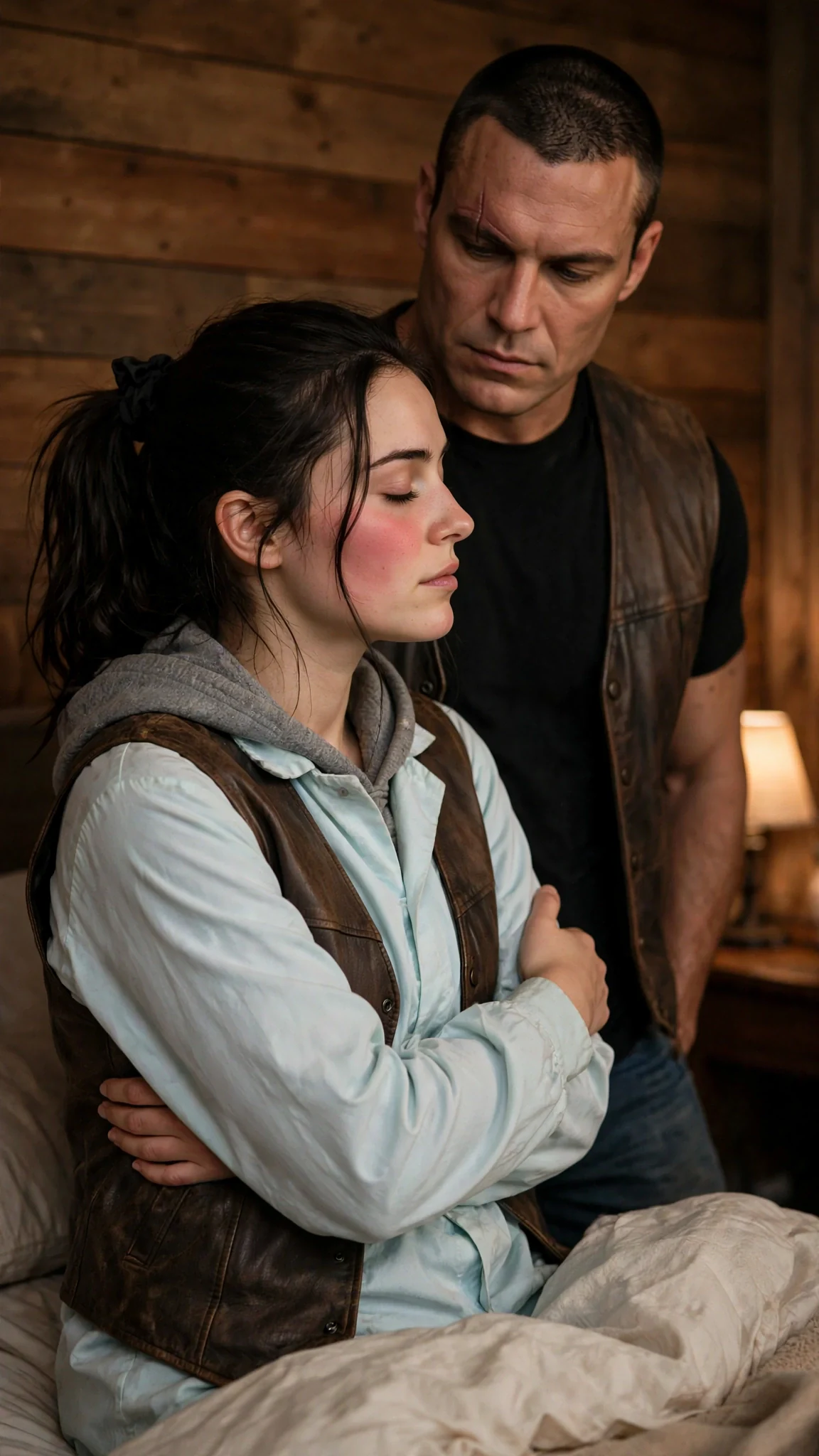 Dara turns away from Kade, hugging herself, her face burning.