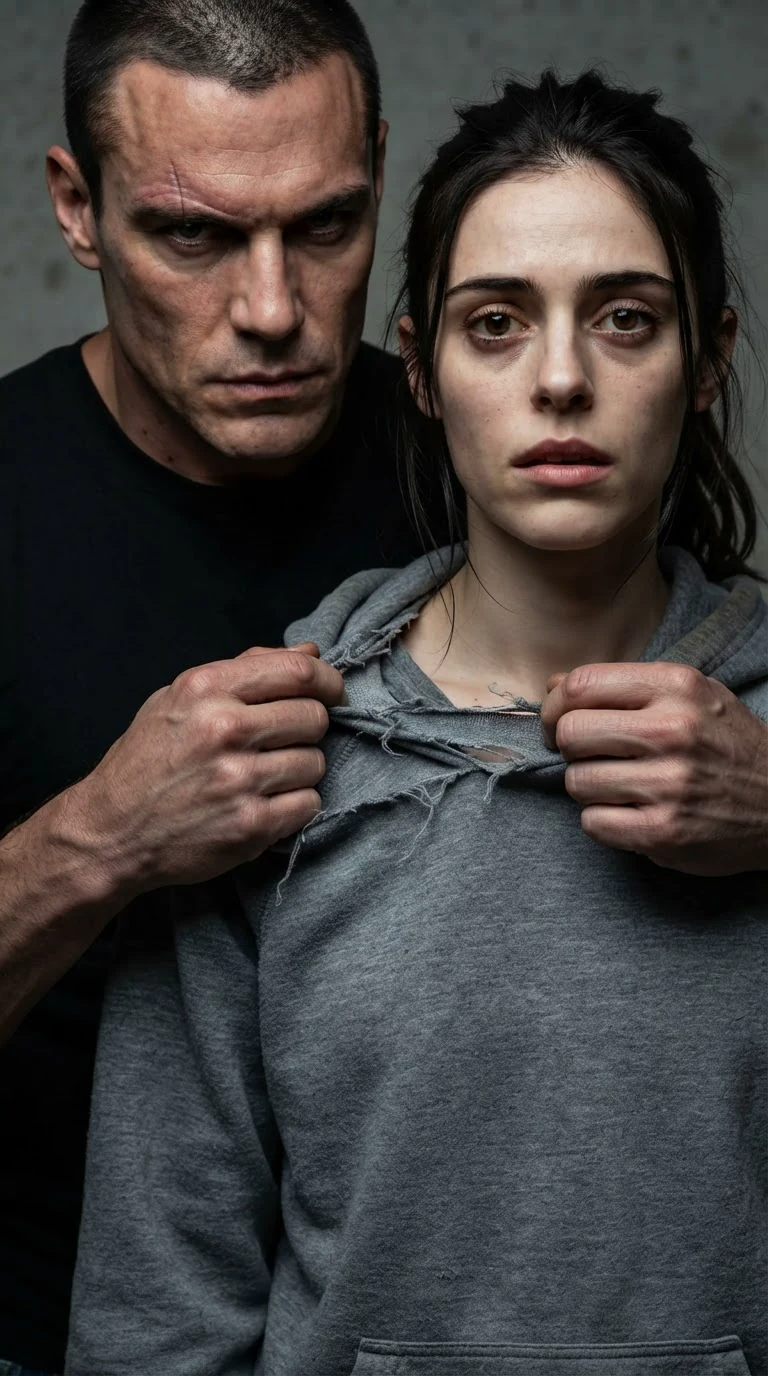 Kade tears Dara's hoodie open at the collar.